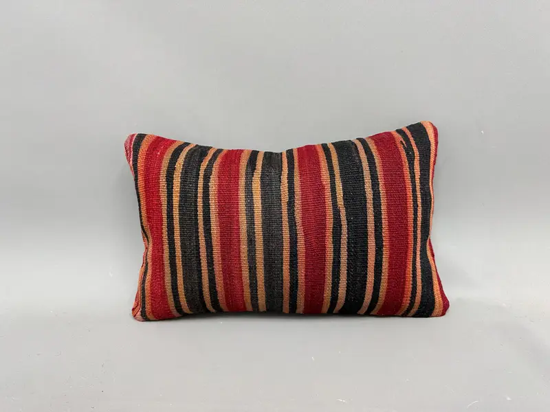 Kilim Cushion Sham, Authentic Pillow, Pillow for Sofa, Interior Designer Pillow, 12x20 Red Pillow Case, Pillow Case, Turkish Corner Pillow Cover - 4