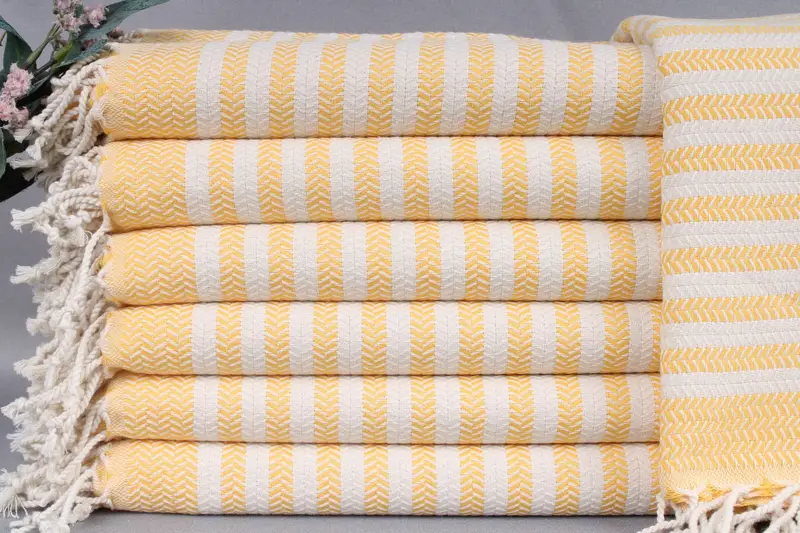Personalized Dark Yellow Chevron Towel, Home Decor, 40x71 Inches