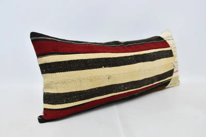 16x36 Beige Cushion, Cushion, Kilim Pillow, Decorative Cushion, Turkish Pillow, Handmade Throw Cushion, Car Pillow, Vintage Kilim Pillow - 3