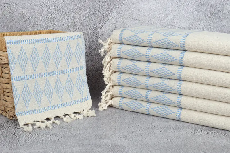 Gifts For Him, Monogrammed Hand Towel, Kitchen Towel, Personalized Kitchen Towel, Valentines Day Gift For Him, 40x20 Linen Kilim Design Towel - 3
