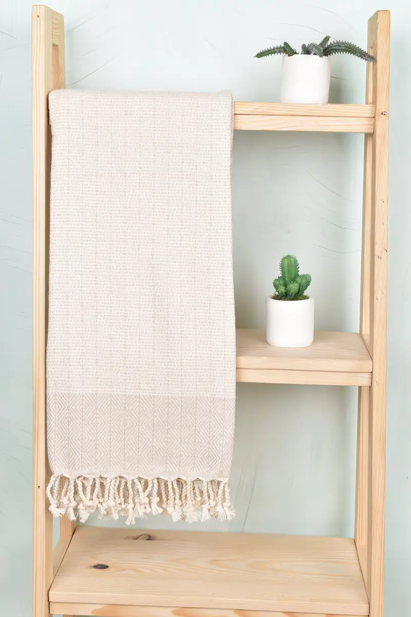 Handmade Gift, Peshtemal Towel, Bridesmaid Gift, Turkish fouta towel for outdoor use, Gym Towel, 70x40 Cotton Diamond Towel, Absorbent towel - 8