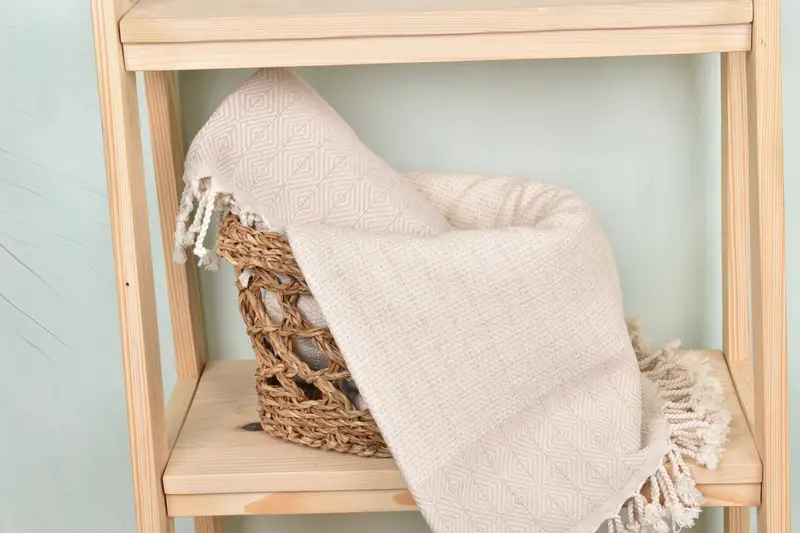 Handmade Gift, Peshtemal Towel, Bridesmaid Gift, Turkish fouta towel for outdoor use, Gym Towel, 70x40 Cotton Diamond Towel, Absorbent towel - 4