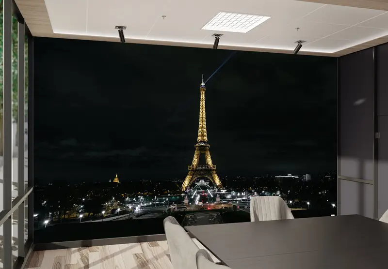 エッフェルタワー、シティスケープウォールペーパー、有名なランドマークの壁の装飾、エッフェルの風景の壁のポスター、風景の壁の装飾の夜の眺め - 5