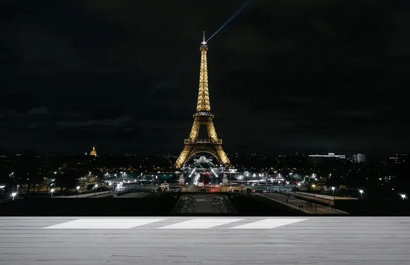 エッフェルタワー、シティスケープウォールペーパー、有名なランドマークの壁の装飾、エッフェルの風景の壁のポスター、風景の壁の装飾の夜の眺め - 2
