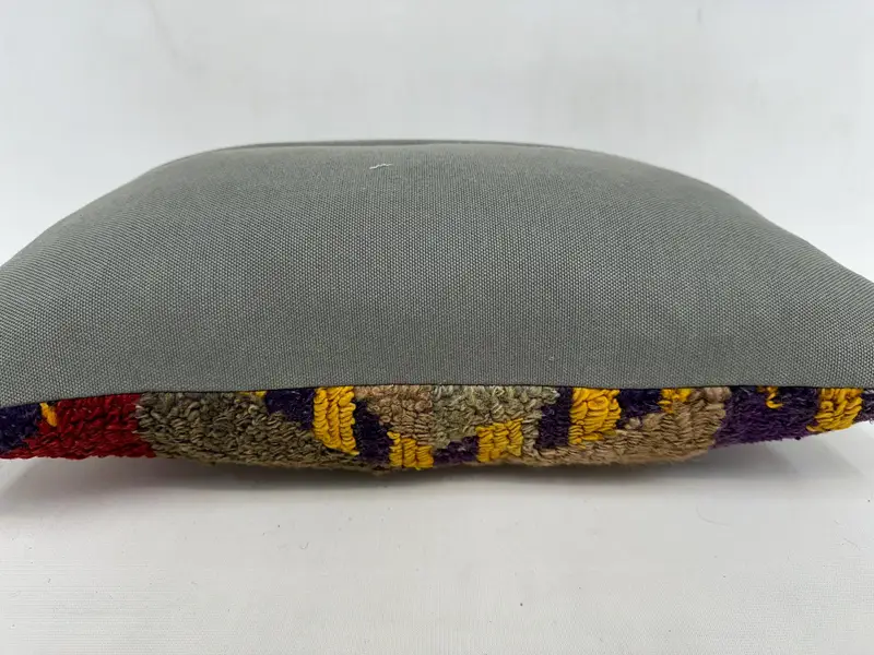 Yastık, el yapımı halı koltuğu yastık kapağı, Kilim yastığı, kanepe için yastık, 12x20 mor yastık kapağı, rahat atış yastığı kılıfı, vintage Kilim yastığı - 7