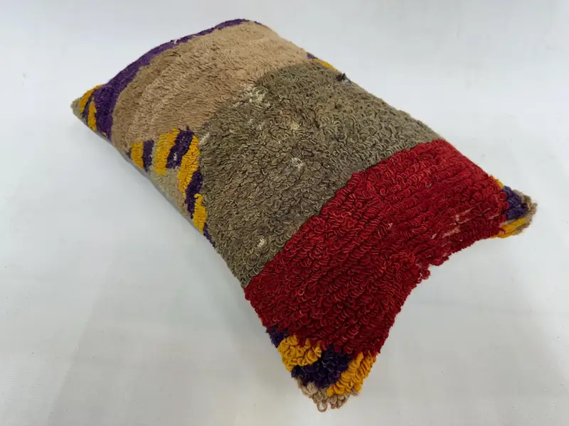 Yastık, el yapımı halı koltuğu yastık kapağı, Kilim yastığı, kanepe için yastık, 12x20 mor yastık kapağı, rahat atış yastığı kılıfı, vintage Kilim yastığı - 6