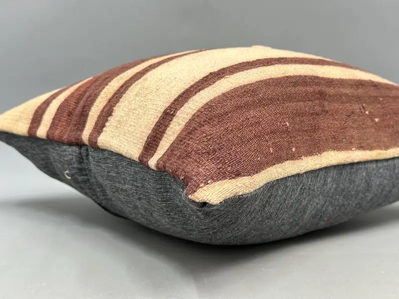 18x18 Brown Cushion Cover, Accent Throw Cushion, Interior Designer Pillow, Kilim Cushion Sham, Cushion Case, Boho Pillow, Vintage Pillow Sham - 6