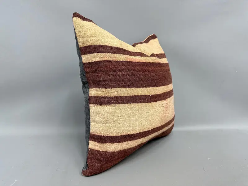 18x18 Brown Cushion Cover, Accent Throw Cushion, Interior Designer Pillow, Kilim Cushion Sham, Cushion Case, Boho Pillow, Vintage Pillow Sham - 2