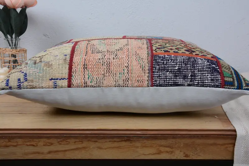 Vintage Kilim Pillow, Boho Throw Pillow Cover, Turkish Pillow, 16x24 Beige Pillow Case, Vintage Kilim Throw Pillow, Pillow Case - 5