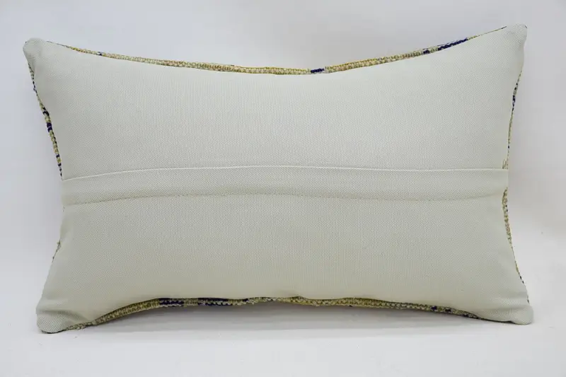 Pillow for Sofa, Authentic Cushion, Vintage Kilim Throw Pillow, One Of A Kind Pillow Case, 12x20 Yellow Cushion, Pillow Sham, Handmade Kilim Cushion - 6