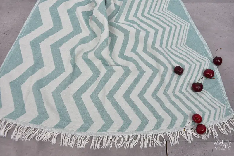 40x24 Cotton Zigzag Design Towel, Towel With Name, Guest Towel, Turkish Tea Towel, Christmas Gift, Bathroom Towels, Small Bath Towels, Gift For Him - 6