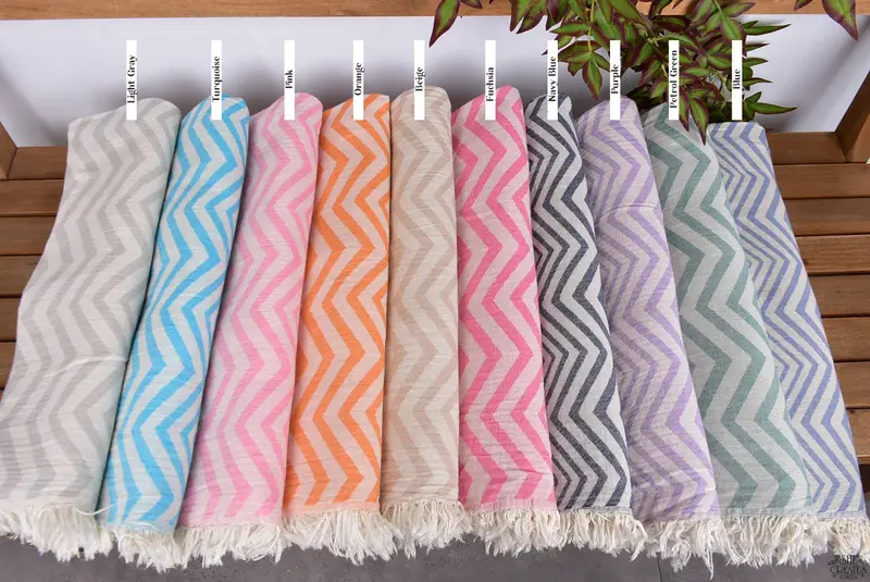 40x24 Cotton Zigzag Design Towel, Towel With Name, Guest Towel, Turkish Tea Towel, Christmas Gift, Bathroom Towels, Small Bath Towels, Gift For Him - 2