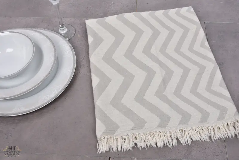 40x24 Cotton Zigzag Design Towel, Towel With Name, Guest Towel, Turkish Tea Towel, Christmas Gift, Bathroom Towels, Small Bath Towels, Gift For Him - 5