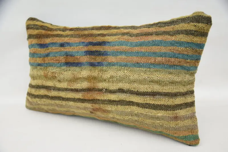12x20 Beige Pillow Cover, Handmade Kilim Cushion, Home Decor Pillow, Pillow for Couch, Pillow, Cotton Pillow Case, Car Cushion Cover - 3