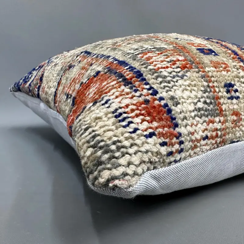 Vintage Kilim Pillow, Cushion, Kilim Rug Cushion, Vintage Pillow Cover, Turkish Pillow, Interior Designer Pillow, 18x18 Blue Pillow Sham - 5