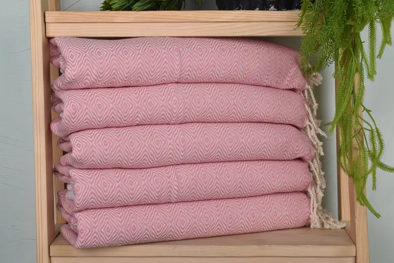 Spa Gift, Beach Bachelorette Party Decorations, Monogrammed Hand Towel, 36x18 Cotton Zigzag Diamond Towel, Kitchen Towel, Personalized Kitchen Towel - 1