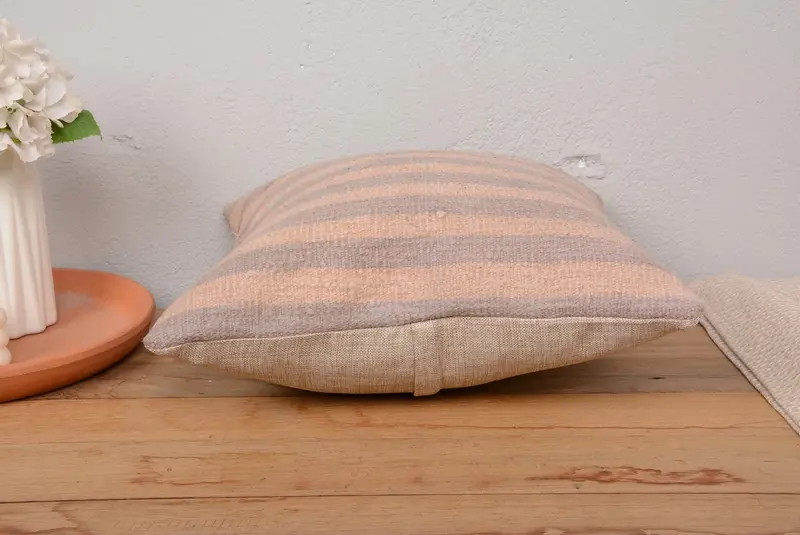 16x16 Pink Cushion Cover, Kilim Rug Cushion Cover, Pillow for Sofa, Ethnical Kilim Rug Pillow, Handmade Kilim Cushion, Cushion Case - 5