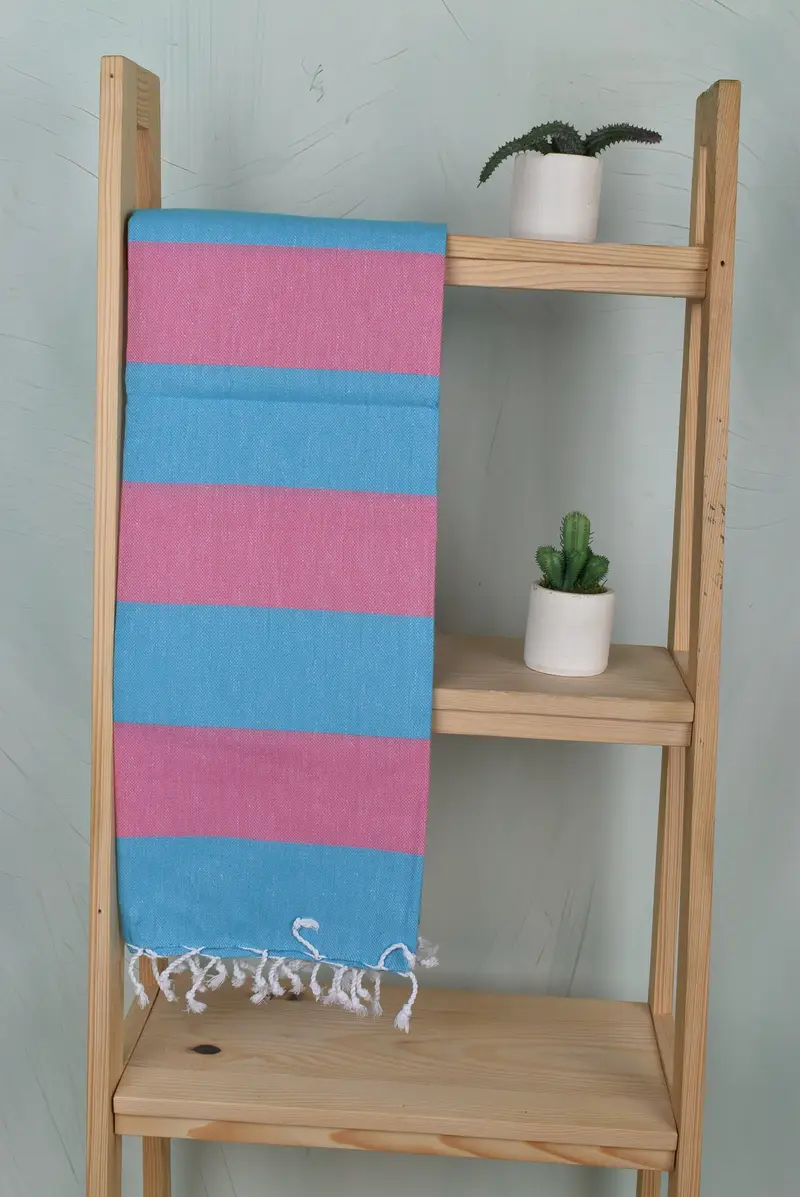 Handmade Turkish Towel, Grandma Gift, Bachelorette Towel, 70x40 Cotton Striped Towel, Wedding Gift, Sand-resistant towel, Bachelorette Party Favors - 8