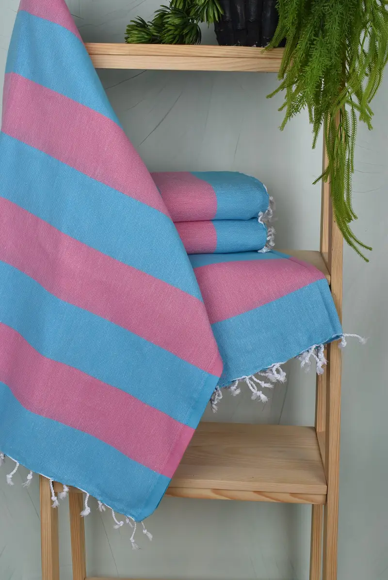 Handmade Turkish Towel, Grandma Gift, Bachelorette Towel, 70x40 Cotton Striped Towel, Wedding Gift, Sand-resistant towel, Bachelorette Party Favors - 6
