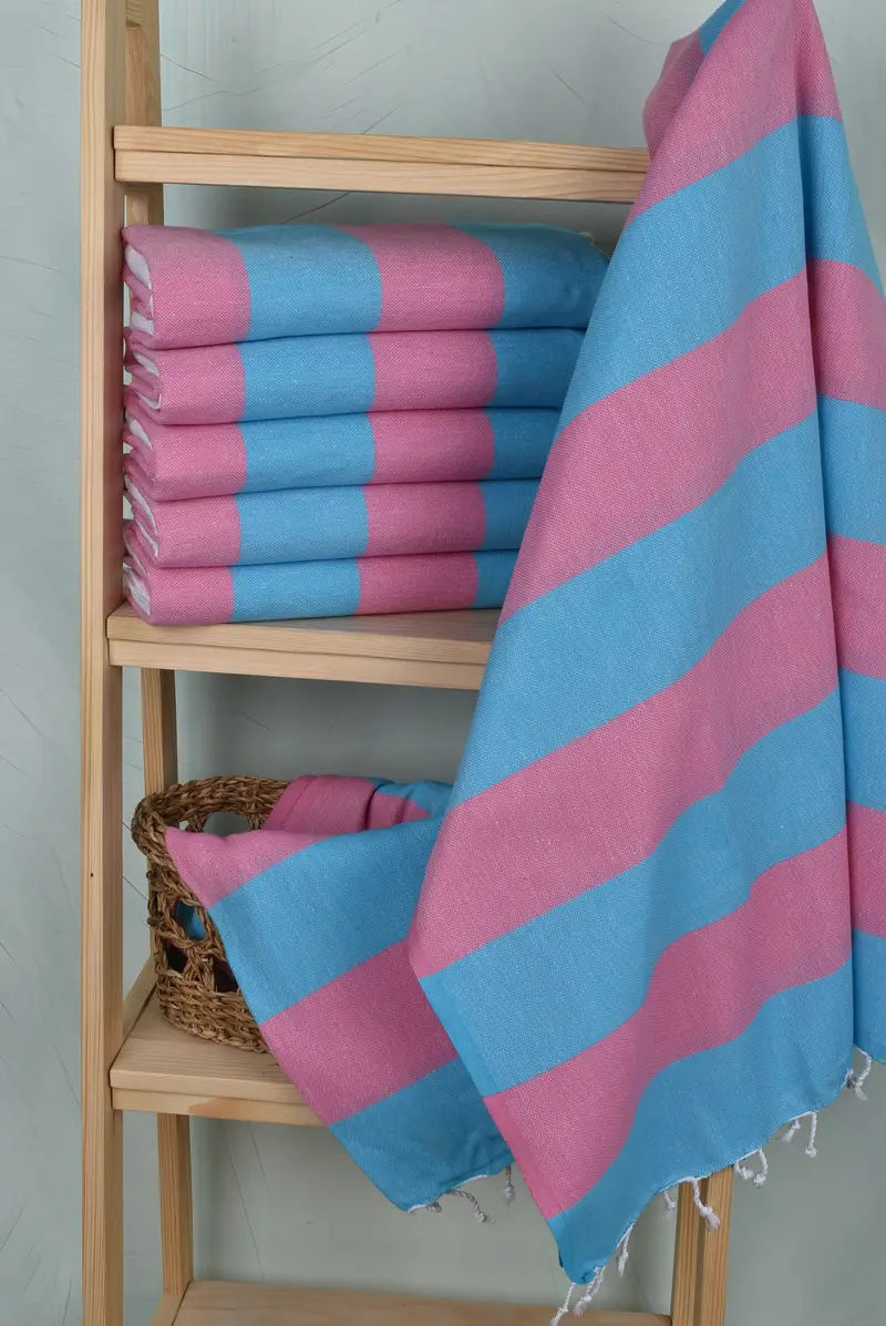 Handmade Turkish Towel, Grandma Gift, Bachelorette Towel, 70x40 Cotton Striped Towel, Wedding Gift, Sand-resistant towel, Bachelorette Party Favors - 3