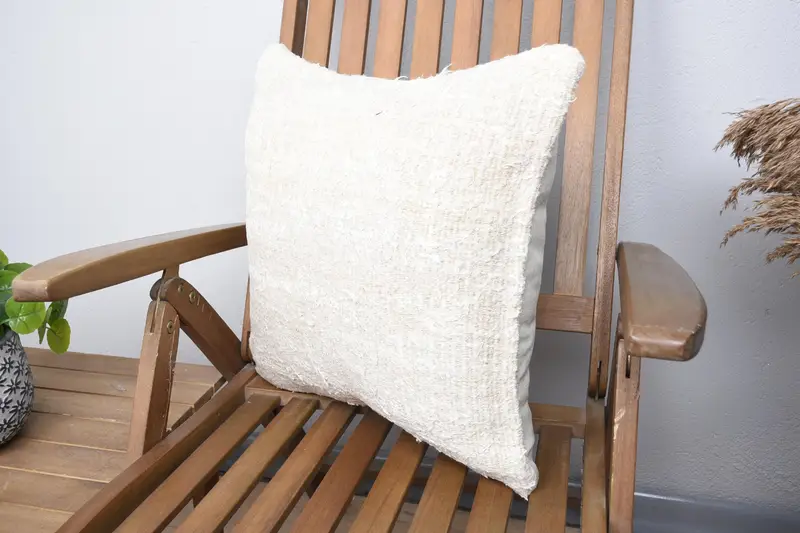 Boho Pillow Sham Cover, Floor Pillow Cover, Bohemian Cushion Cushion Cover, Kilim Pillow, Pillow Cover, Home Decor Pillow, 18x18 Beige Pillow Cover - 3