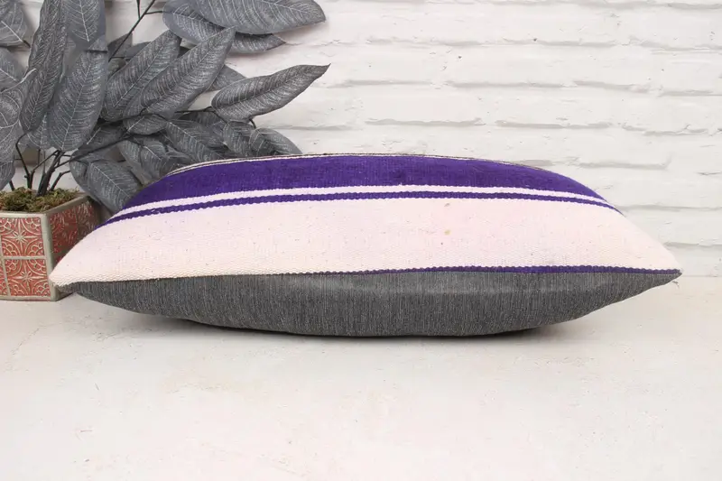 12x24 Purple Cushion, Pillow Sham, Pillow for Sofa, Retro Throw Pillow Sham, Aztec Pillow, Kilim Pillow Cover, Boho Pillow - 5