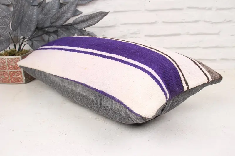 12x24 Purple Cushion, Pillow Sham, Pillow for Sofa, Retro Throw Pillow Sham, Aztec Pillow, Kilim Pillow Cover, Boho Pillow - 6