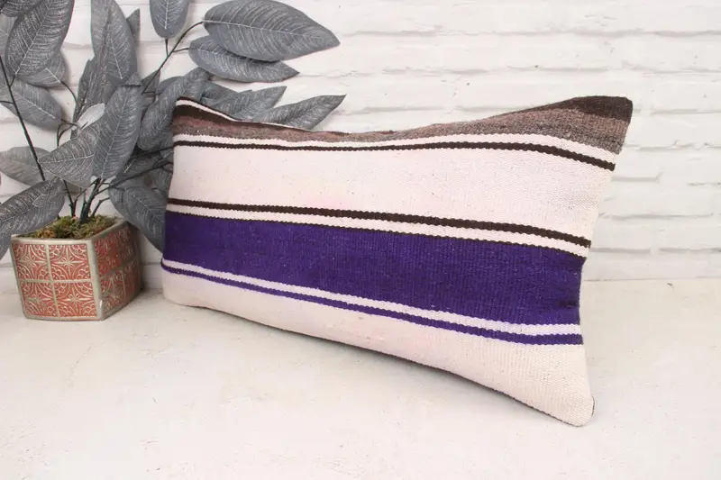 12x24 Purple Cushion, Pillow Sham, Pillow for Sofa, Retro Throw Pillow Sham, Aztec Pillow, Kilim Pillow Cover, Boho Pillow - 4