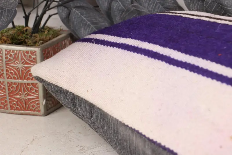 12x24 Purple Cushion, Pillow Sham, Pillow for Sofa, Retro Throw Pillow Sham, Aztec Pillow, Kilim Pillow Cover, Boho Pillow - 7