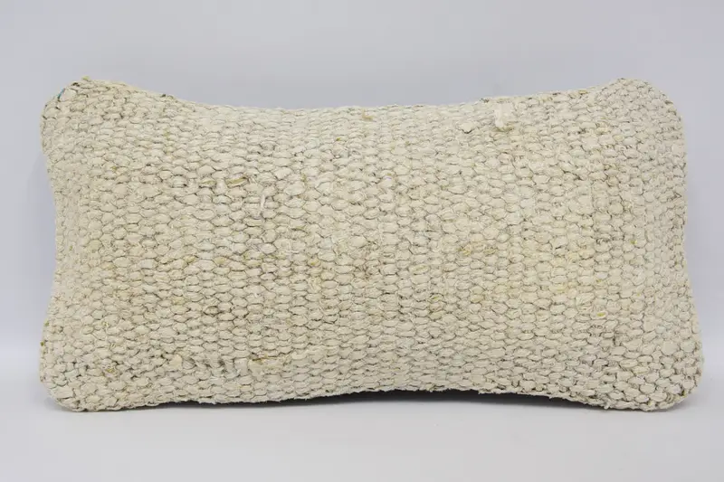 Vintage Kilim Throw Pillow, Pillow Case, Kilim Rug Pillow Sham, 8x16 Beige Cushion Case, Pillow for Couch, Neutral Pillow Cover, Kilim Pillow Cover - 1