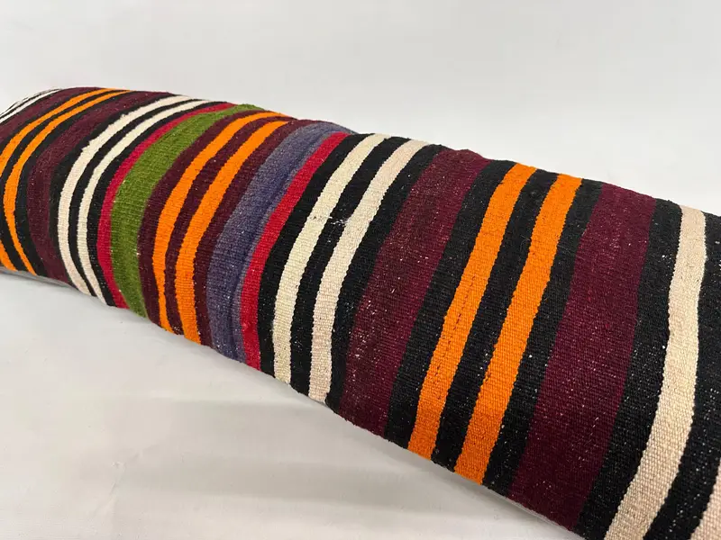 Throw Kilim Pillow, Natural Pillow Cover, Kilim Pillow Cover, Ethnic Pillow Cover Cushion Cover, Pillow, Home Decor Pillow, 16x48 Red Pillow Sham - 6