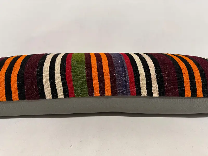 Throw Kilim Pillow, Natural Pillow Cover, Kilim Pillow Cover, Ethnic Pillow Cover Cushion Cover, Pillow, Home Decor Pillow, 16x48 Red Pillow Sham - 5