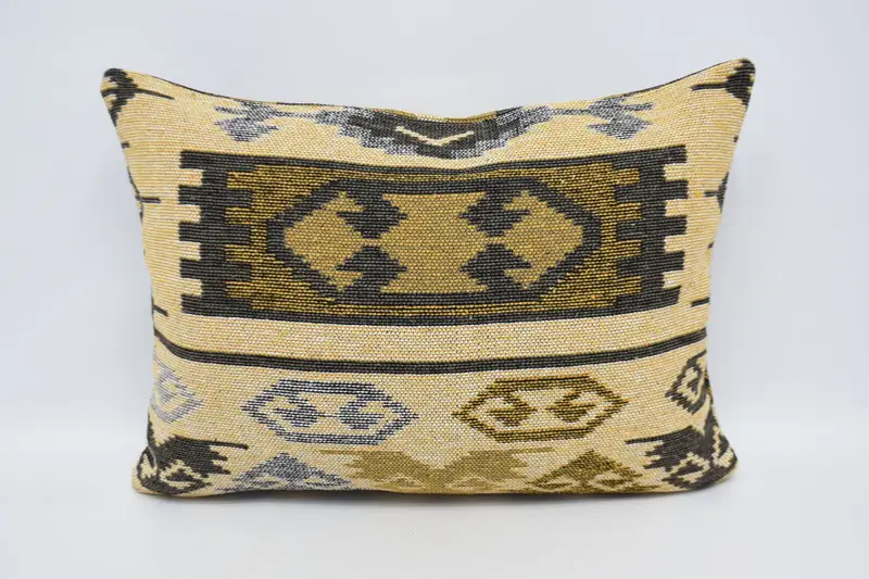 Morroccon Kilim Cushion Pillow Case, Pillow Case, Decorative Pillow Cover, 20x28 Yellow Pillow Case, Kilim Pillow, Gift Pillow, Pillow for Sofa - 1