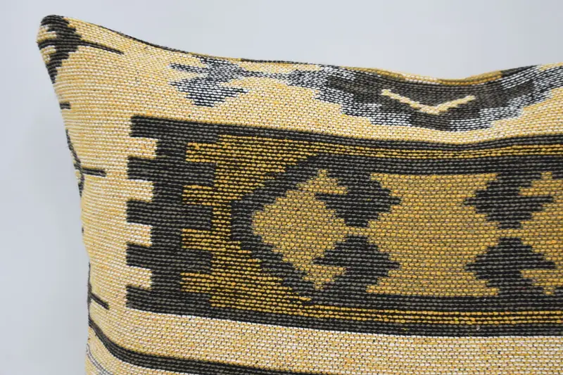 Morroccon Kilim Cushion Pillow Case, Pillow Case, Decorative Pillow Cover, 20x28 Yellow Pillow Case, Kilim Pillow, Gift Pillow, Pillow for Sofa - 2