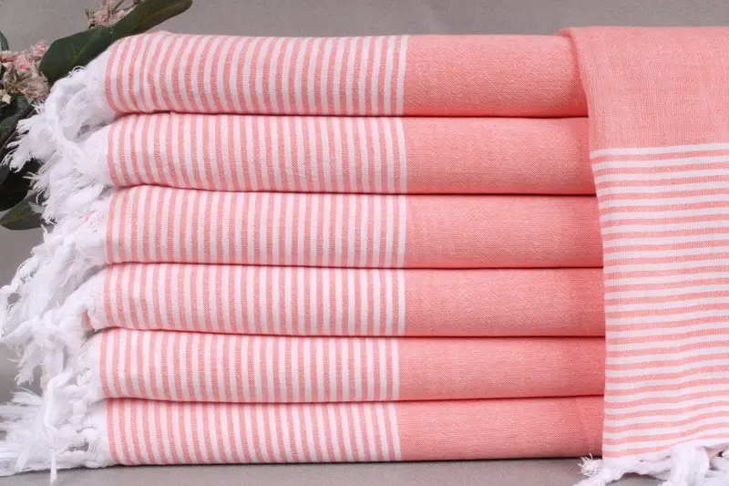 Turkish Towel Beach Beige, Handcrafted Organic Cotton, 79x36 Inches