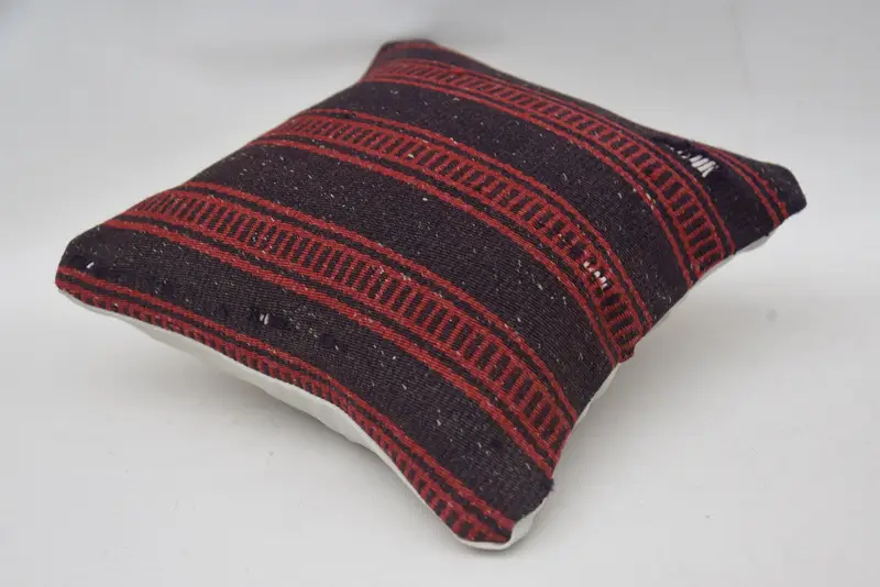 Antique Pillows, 12x12 Blue Cushion Case, Yoga Pillow Case, Vintage Kilim Throw Pillow, Boho Pillow Sham Cover, Cushion Cover - 6