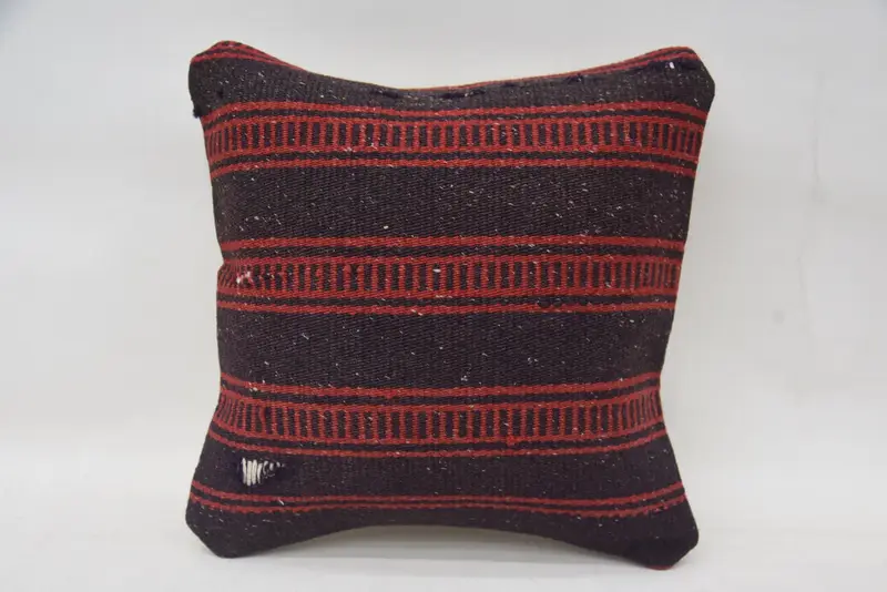 Antique Pillows, 12x12 Blue Cushion Case, Yoga Pillow Case, Vintage Kilim Throw Pillow, Boho Pillow Sham Cover, Cushion Cover - 4