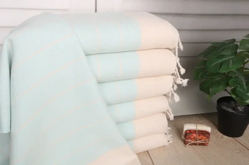 Banyo havlu, 36x16 pamuklu çizgili havlu, düğün hediyesi, plaj düğün lehine, kişiselleştirilmiş bulaşık havlu, nedime havlu, el boyutu havlu - 1