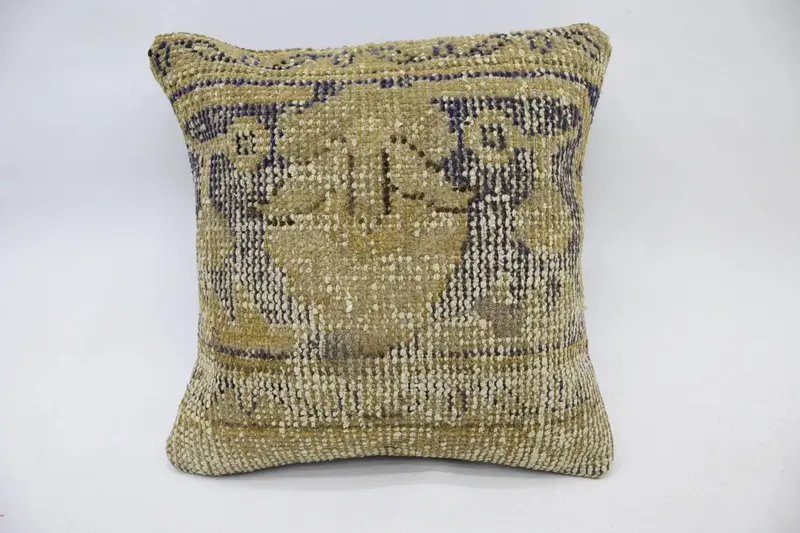 Vintage Beige Pillow, Gift 14x14 inch Office Pillow Case - 1