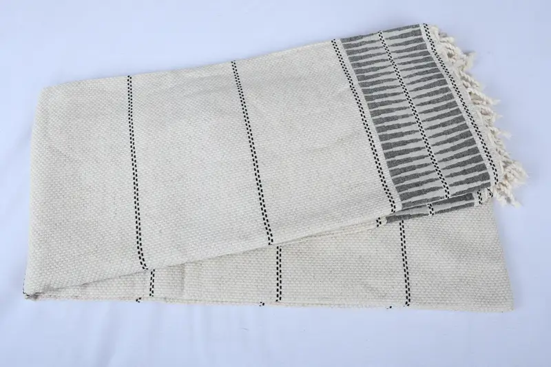 Turkish Bedcover, Bridesmaid Gifts, Bachelor Bachelorette Party Favors, Personalized Gifts, 104x96 Cotton Striped Towel, Monogram Blanket - 5