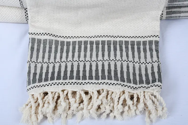 Turkish Bedcover, Bridesmaid Gifts, Bachelor Bachelorette Party Favors, Personalized Gifts, 104x96 Cotton Striped Towel, Monogram Blanket - 2