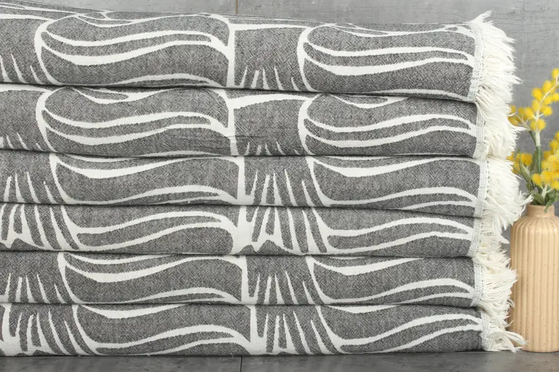 70x60 Cotton Fish Design Towel, Bachelorette Party Favors, Bohemian Bedspread, Organic Throw, Turkish Cotton Blanket, Decorative Blanket, Tablecloth - 2