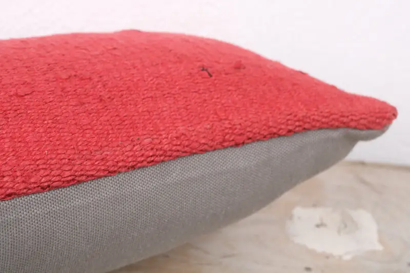 Kilim Cushion Sham, Pillow Cover, Indoor Cushion Case, Pillow for Sofa, 8x16 Red Pillow Sham, Vintage Kilim Throw Pillow, Rustic Cushion Cover - 6