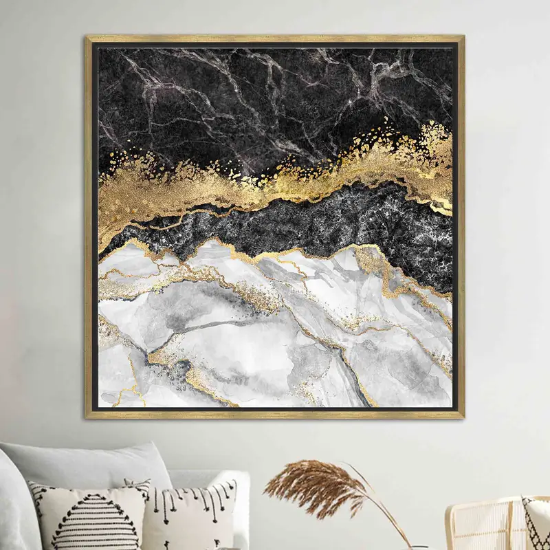 Elegante, luxuriöse, mit Marmor bedruckte Leinwand: Modernes, trendiges Dekor