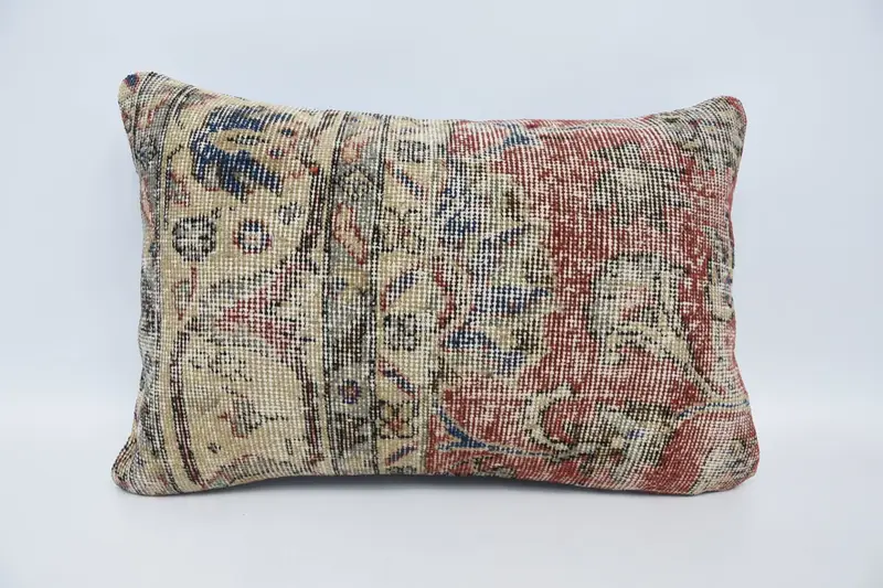 Pillow for Couch, Pillow Sham, Couch Pillow Cover, Accent Throw Pillow, Pillow for Sofa, 16x24 Red Cushion Case, Handmade Kilim Cushion - 1