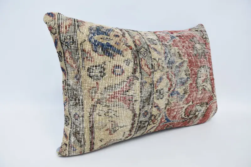 Pillow for Couch, Pillow Sham, Couch Pillow Cover, Accent Throw Pillow, Pillow for Sofa, 16x24 Red Cushion Case, Handmade Kilim Cushion - 3