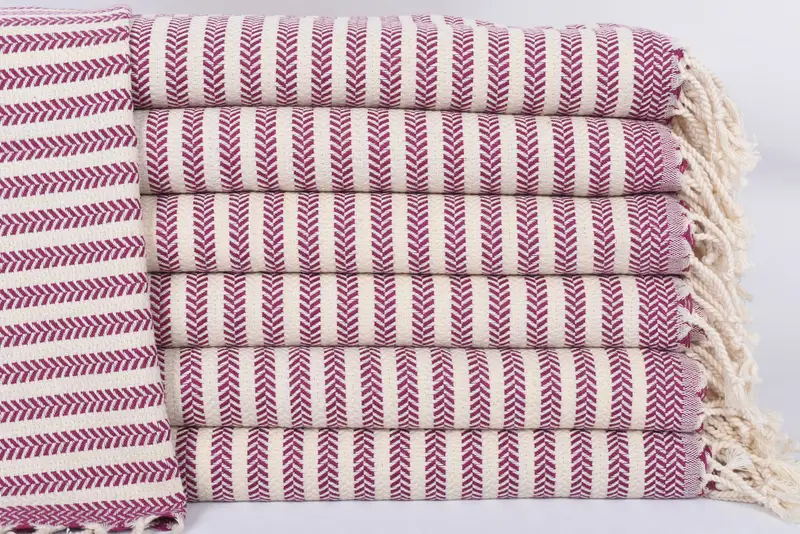 Handmade Purple Chevron Tea Towel, 40x18 Inches, Organic Cotton