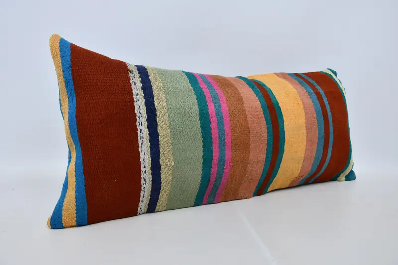 Gift Pillow, 16x36 Red Pillow, Kilim Pillow Cover, One Of A Kind Pillow, Pillow Sham, Garden Pillow, Turkish Kilim Pillow - 3