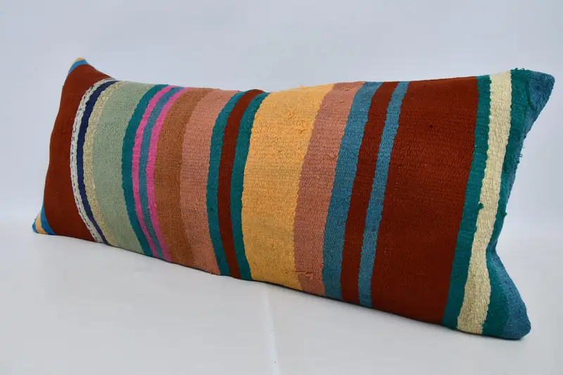 Gift Pillow, 16x36 Red Pillow, Kilim Pillow Cover, One Of A Kind Pillow, Pillow Sham, Garden Pillow, Turkish Kilim Pillow - 4