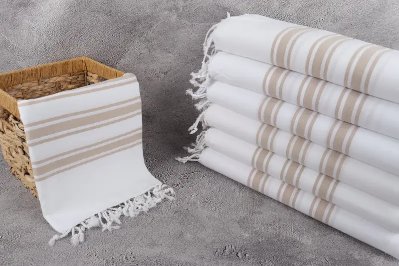 70x40 Cotton Striped Towel, Luxury towel, Home Decor Gifts, Embroidered Towel, Quick-drying cotton Turkish beach towel, Best Friend Gift Ideas - 3